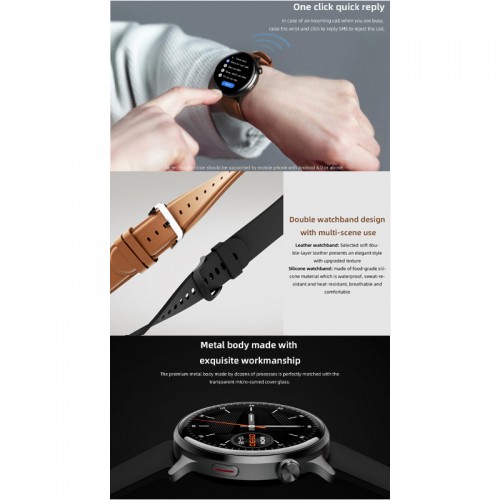 Mibro Lite 2 Dual-Core Main Chip 1.3" Amoled HD Display Bluetooth Calling Smartwatch With Dual Straps